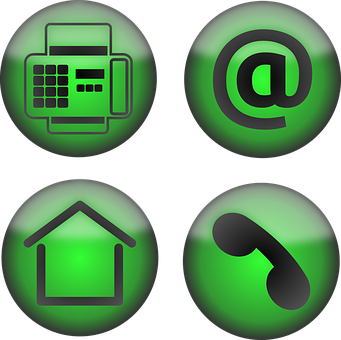 Green Communication Icons Set PNG Image