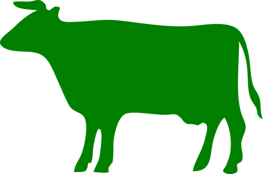 Green Cow Silhouette PNG Image