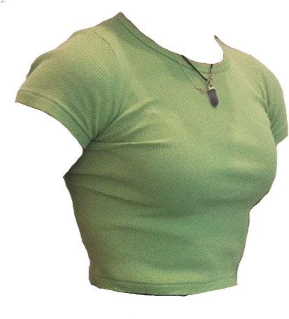 Green Crop Top Fashion Item PNG Image