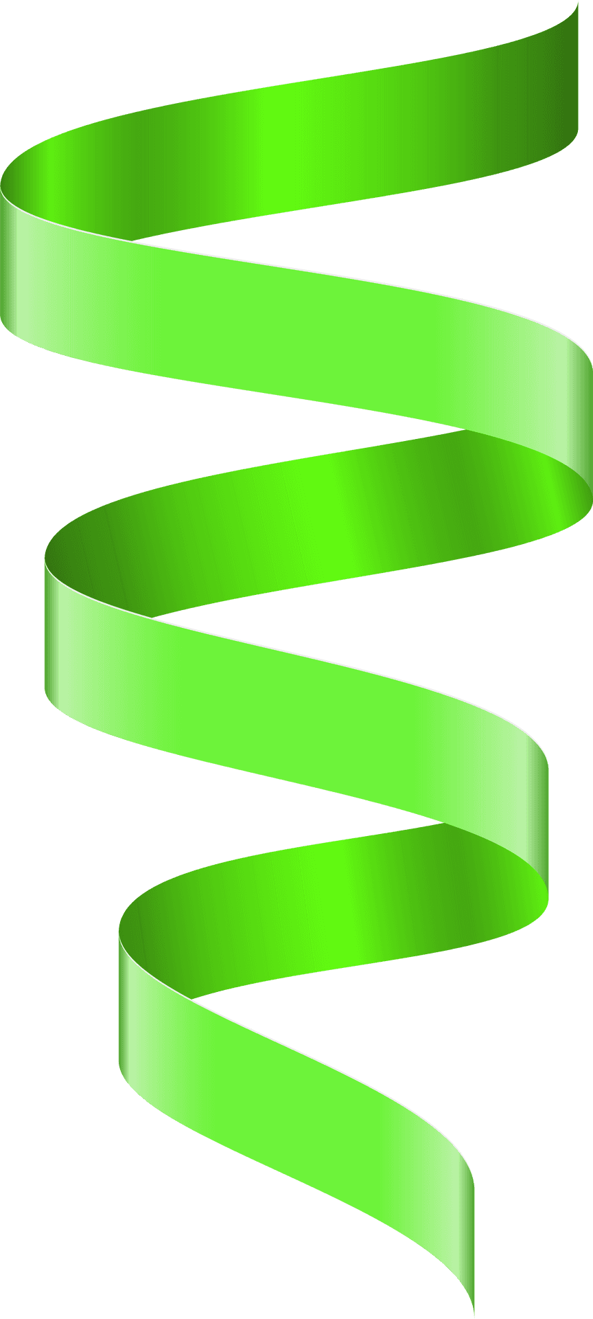 Green Curly Ribbon Graphic PNG Image