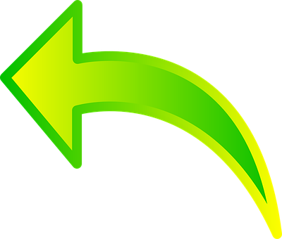 Green Curved Arrow PNG Image