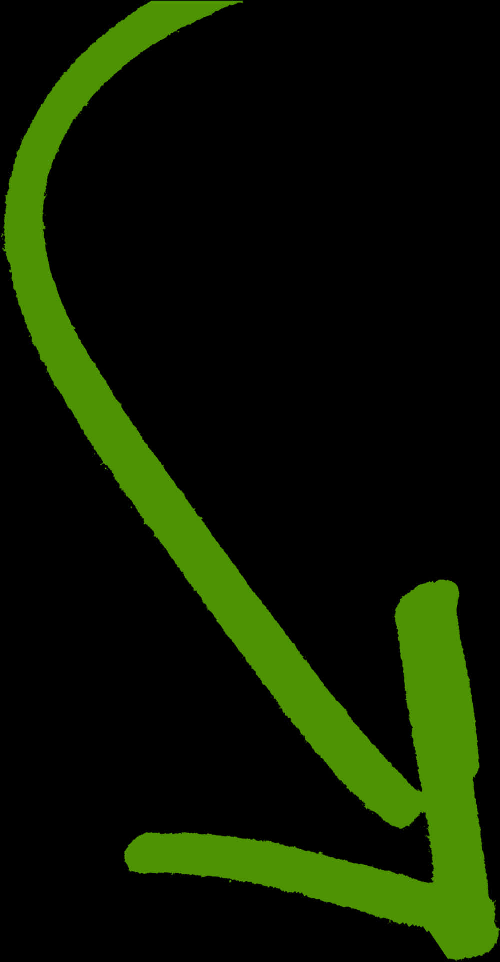 Green Curved Arrow PNG Image