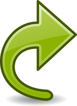 Green Curved Arrow Icon PNG Image