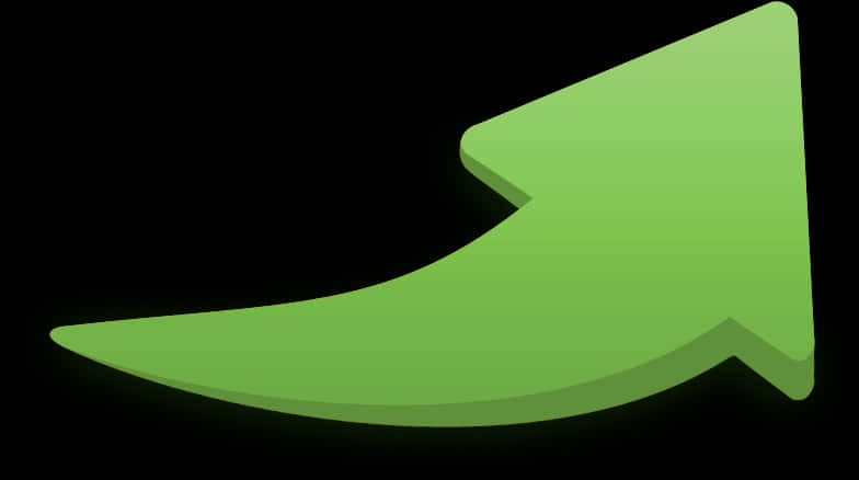 Green Curved Arrow PNG Image