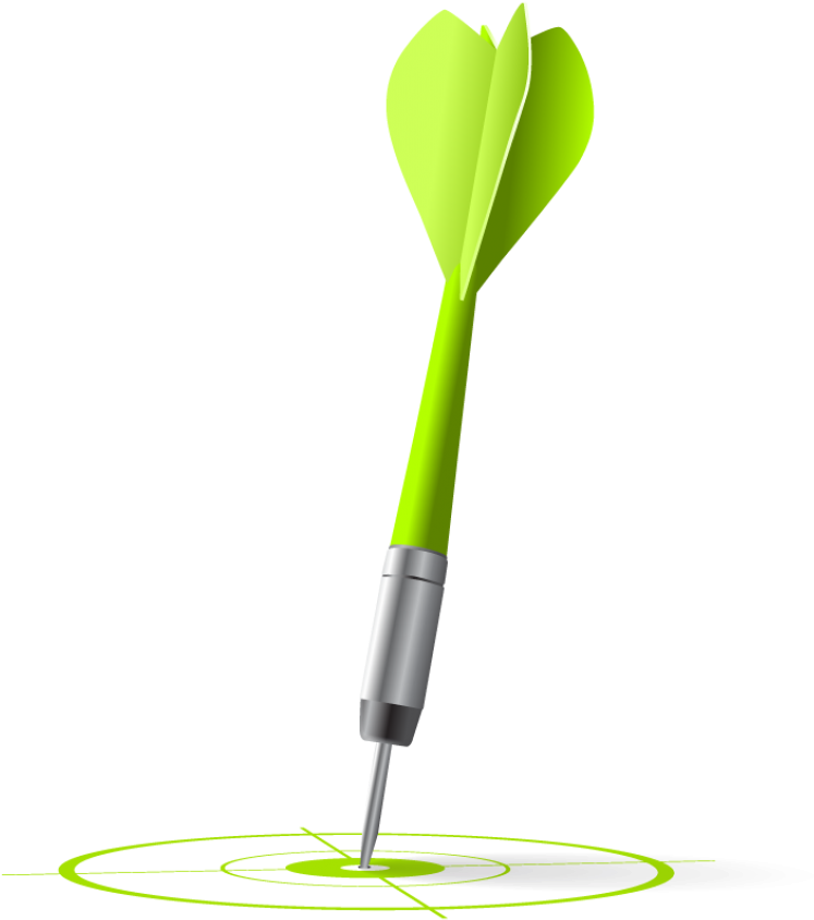 Green Dart Bullseye Illustration PNG Image