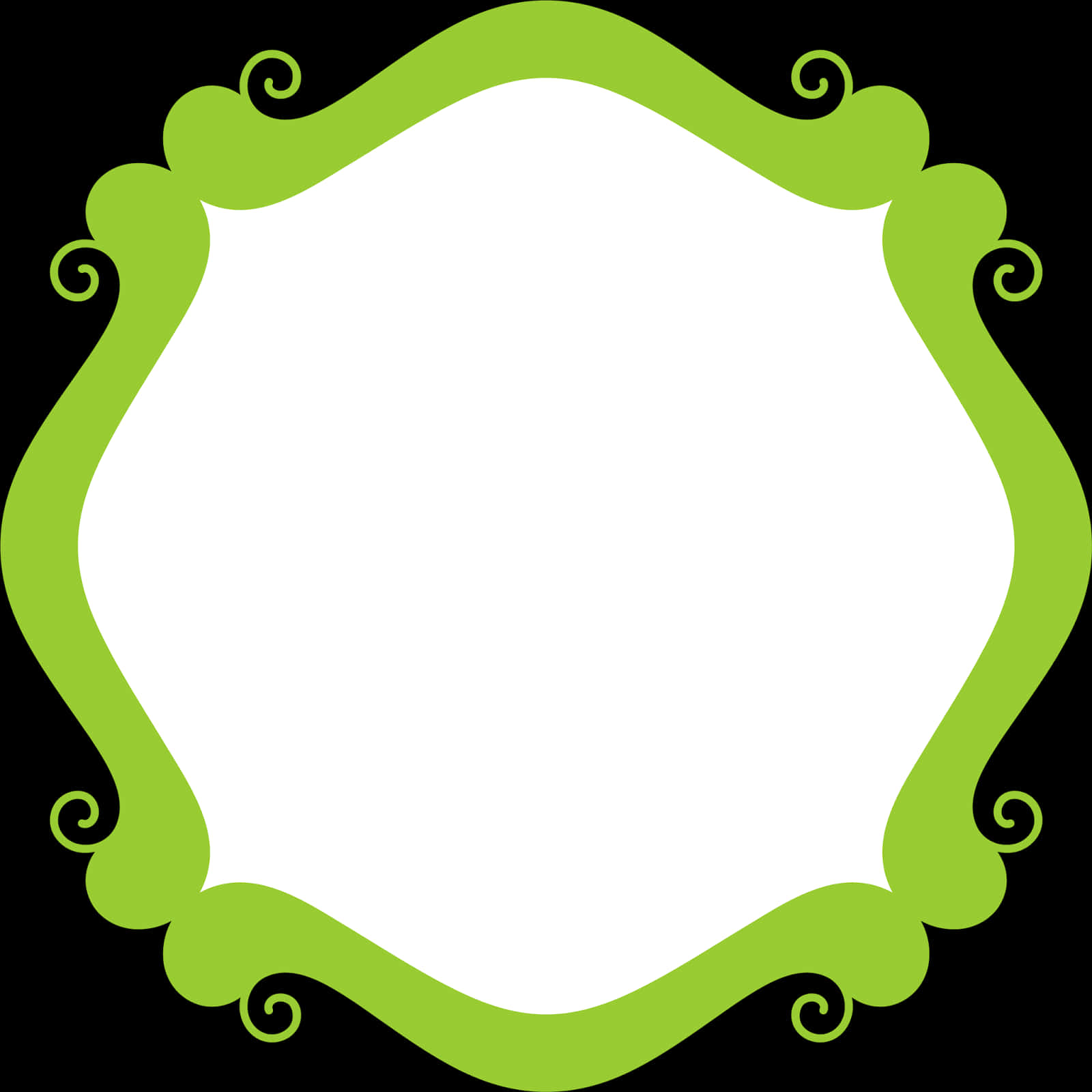 Green Decorative Frame Design PNG Image