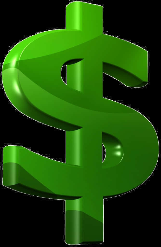 Green Dollar Sign3 D PNG Image