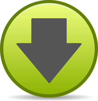 Green Download Button Icon PNG Image