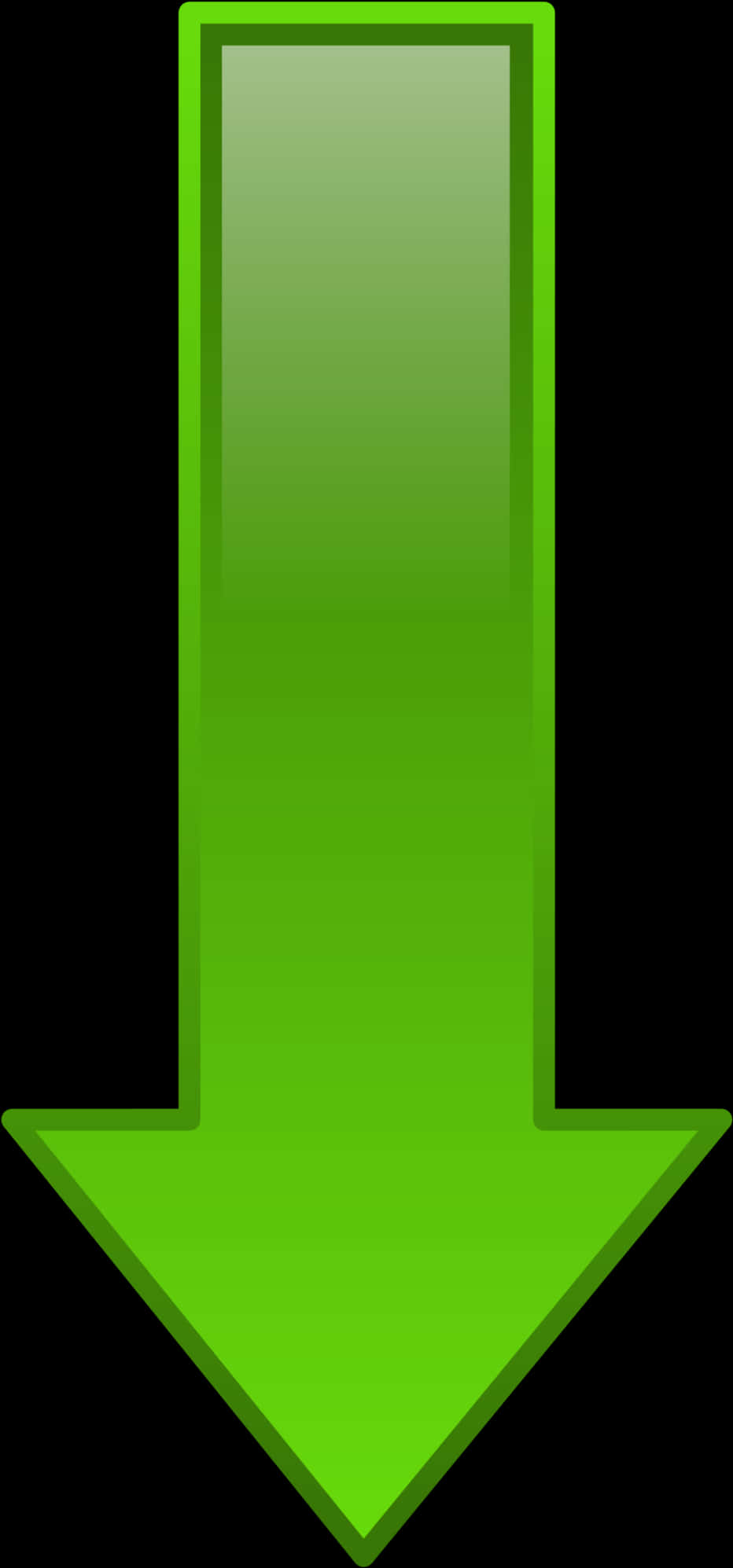 Green Downward Arrow Transparent Background PNG Image