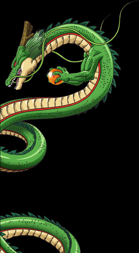 Green_ Dragon_ Holding_ Orb PNG Image