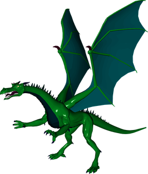 Green Dragon Illustration PNG Image