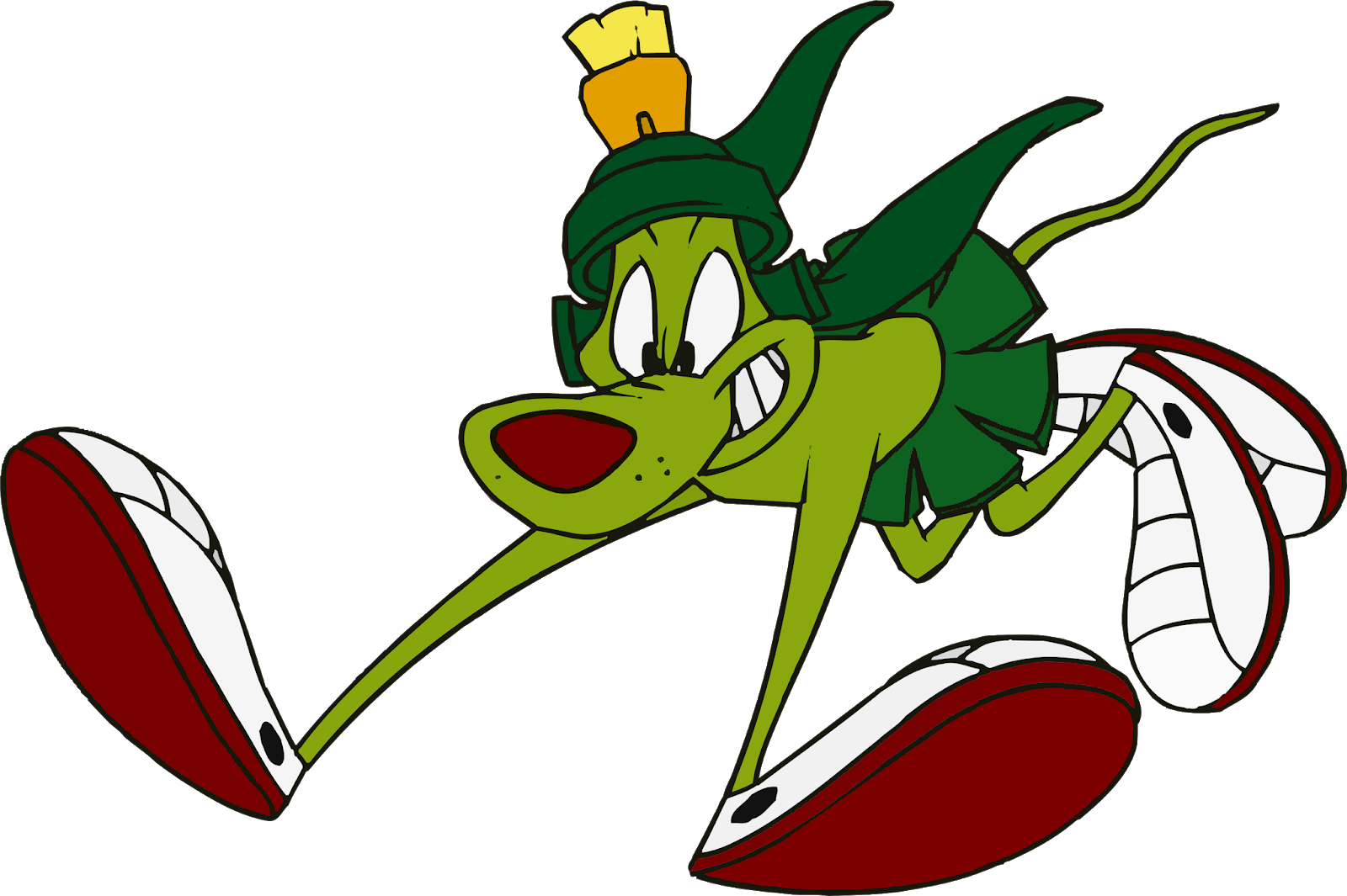 Green Duck Running Looney Tunes PNG Image