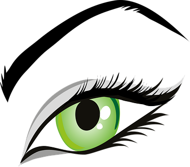 Green Eyed Graphic Illustration PNG Image