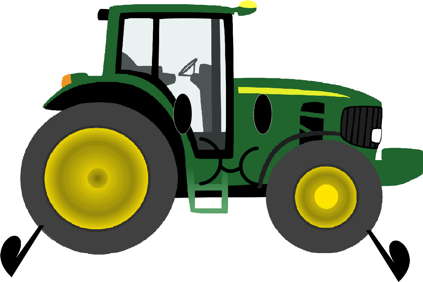 Green Farm Tractor Illustration PNG Image