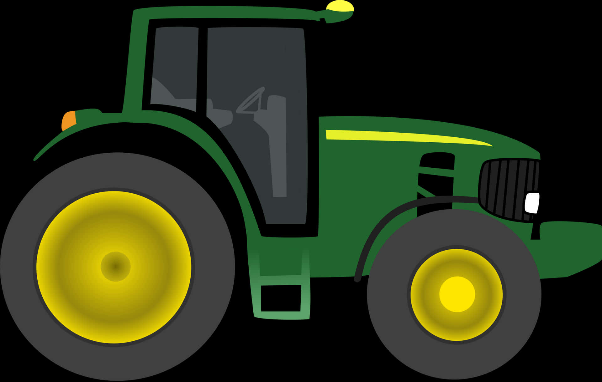 Green Farm Tractor Illustration PNG Image