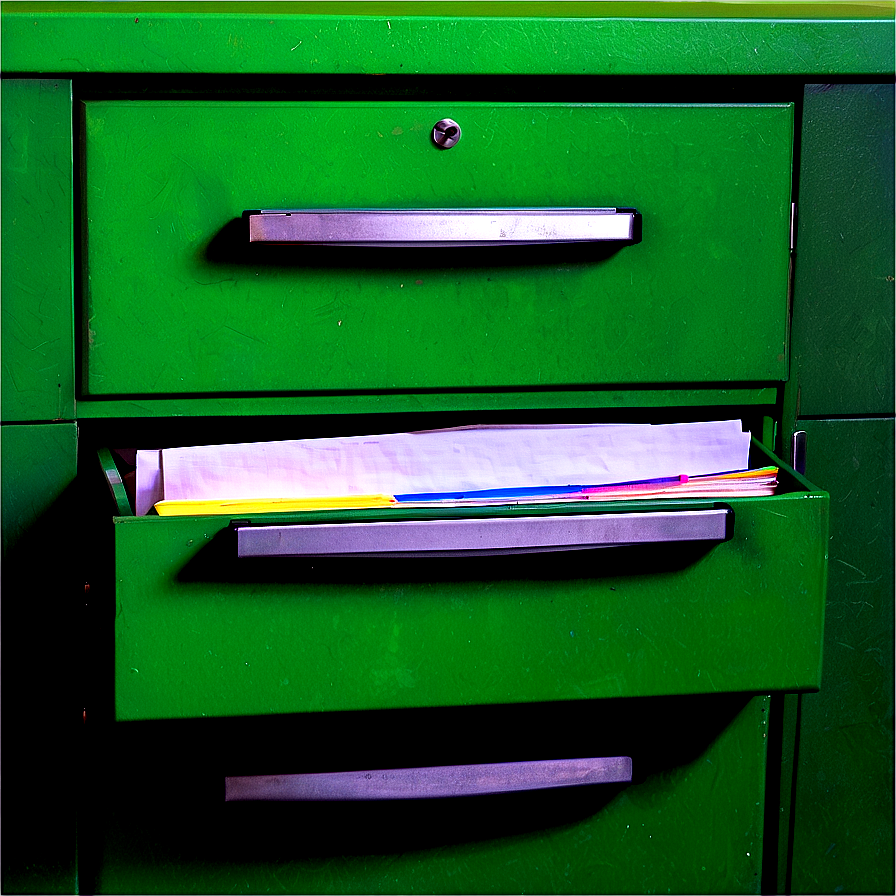 Green Filing Cabinet Png Kcl40 PNG Image