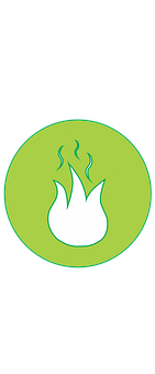 Green Flame Icon PNG Image