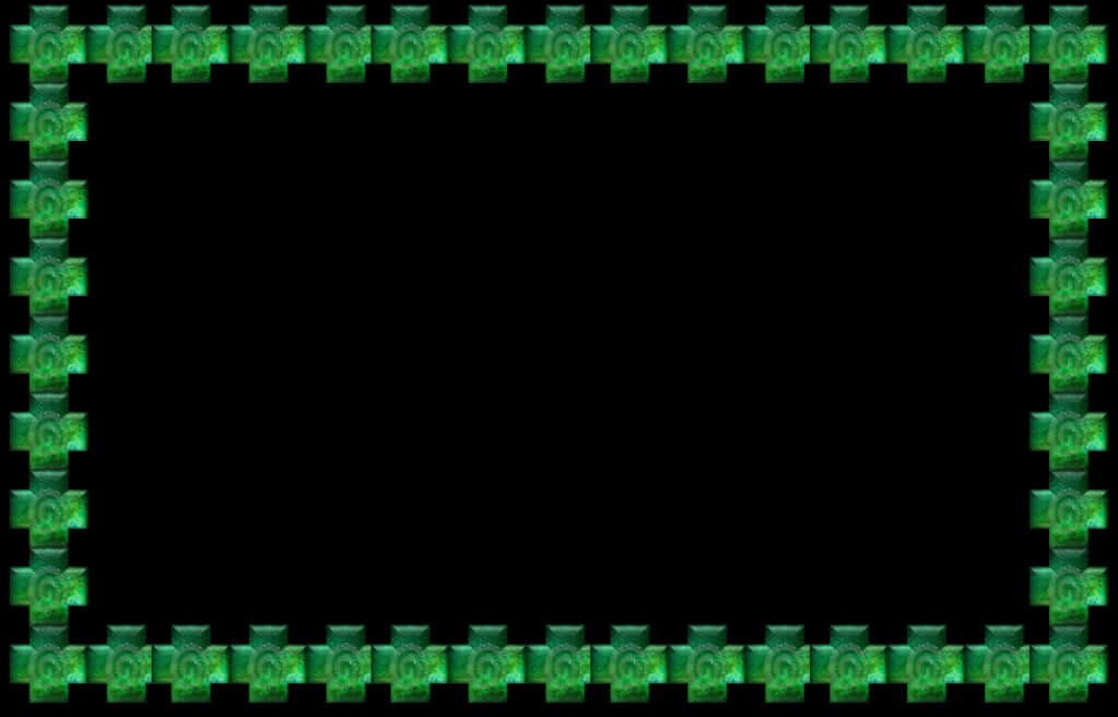 Green Floral Frame Border PNG Image