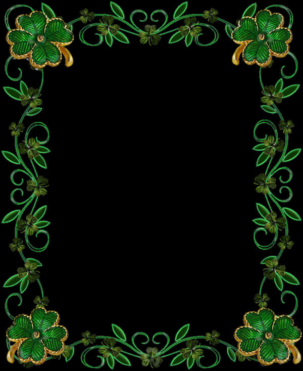 Green_ Floral_ Frame_ Border PNG Image