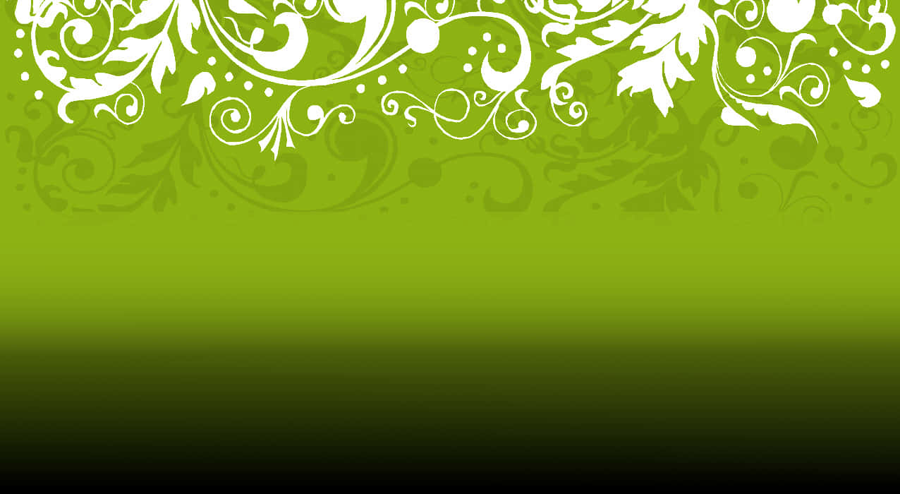 Green Floral Gradient Background PNG Image