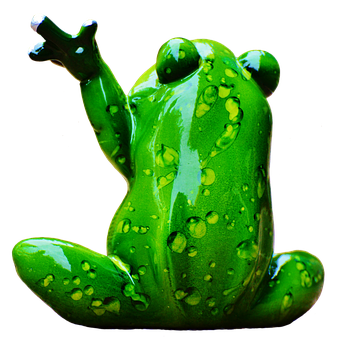 Green Frog Raindrops Backlit PNG Image