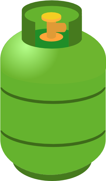 Green Gas Cylinder Vector Illustration PNG Image