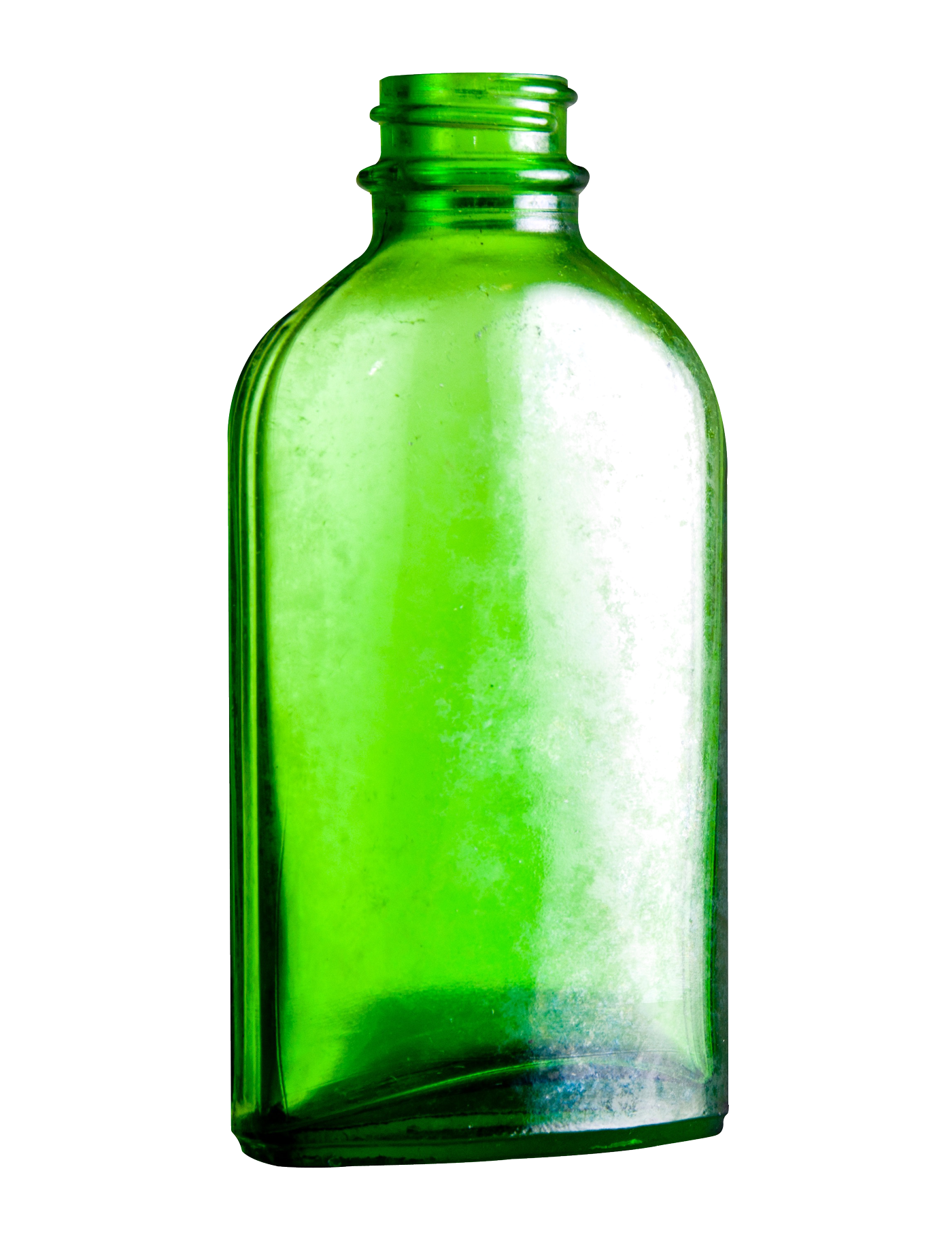 Green Glass Bottle Transparent Background PNG Image