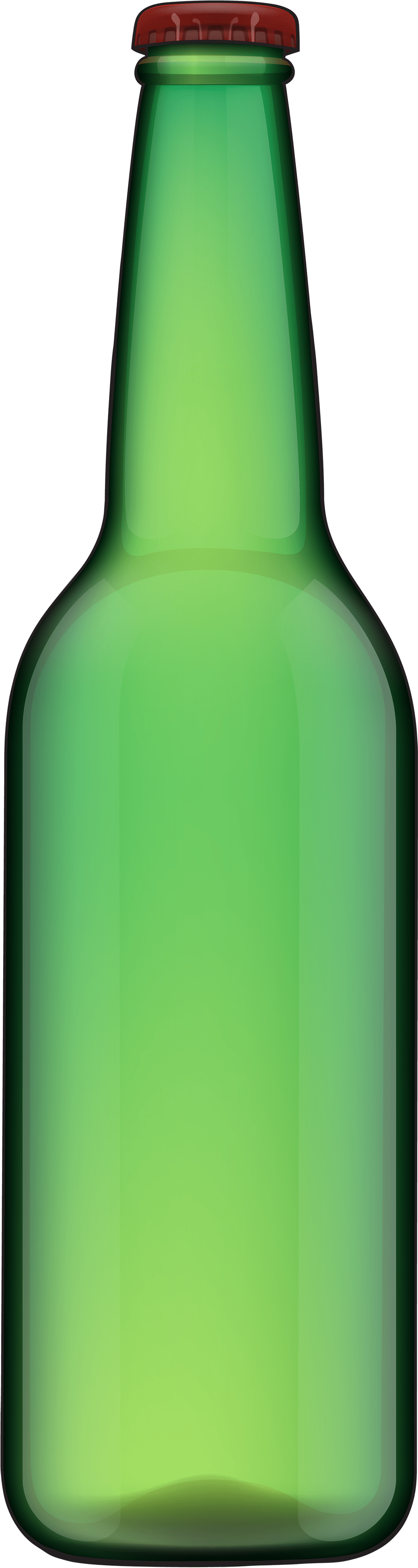 Green Glass Bottlewith Red Cap PNG Image