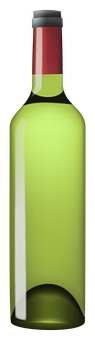 Green Glass Wine Bottle PNG Image