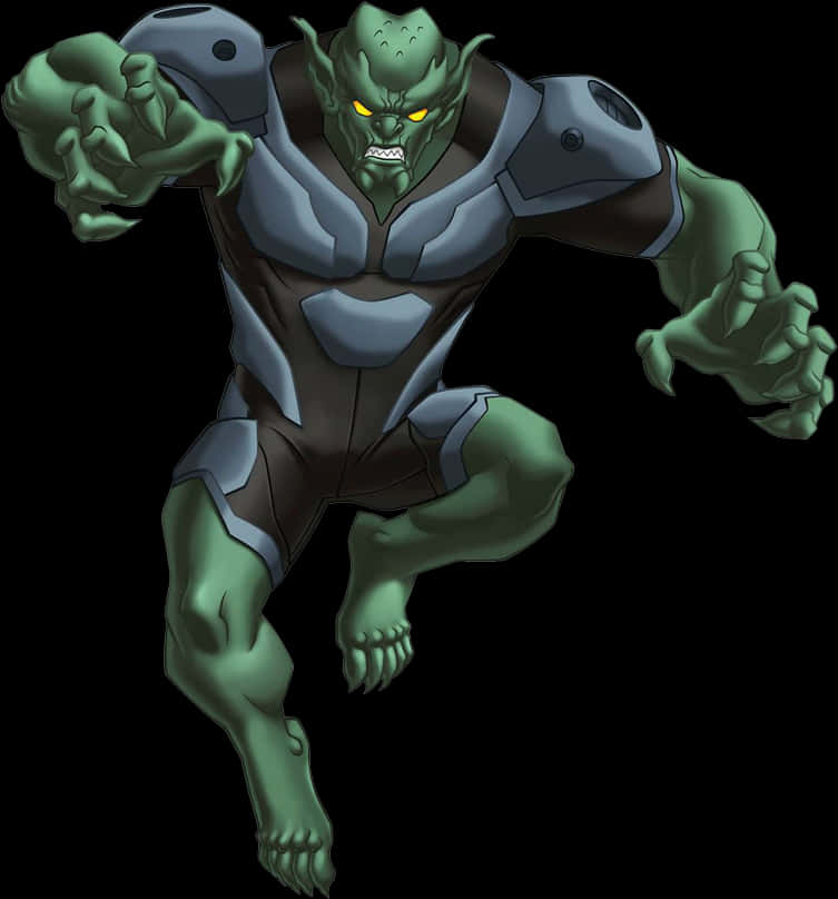 Green Goblin Animated Character Pose PNG Image