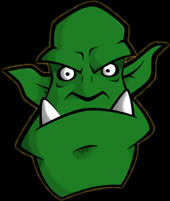 Green Goblin Cartoon Portrait PNG Image