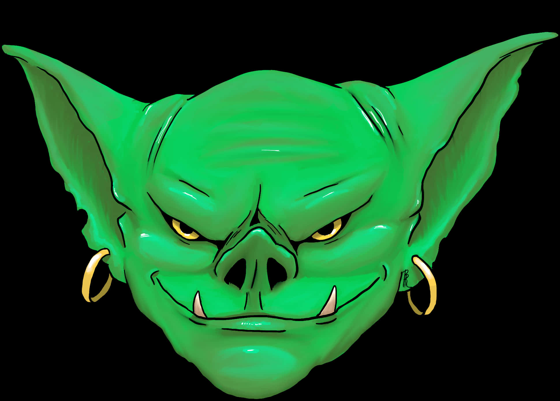 Green Goblin Close Up Artwork PNG Image