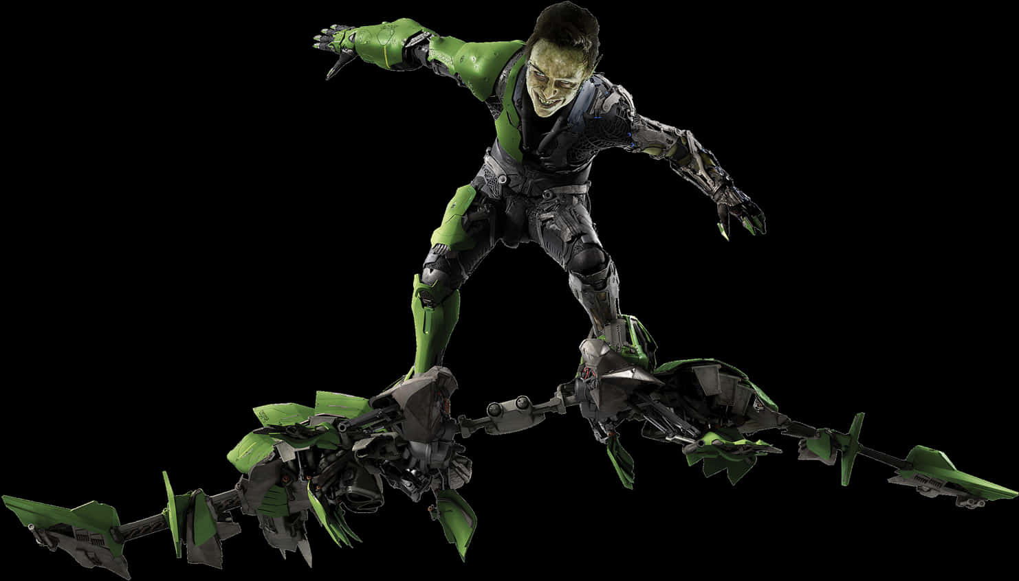 Green Goblin Gliding Action PNG Image