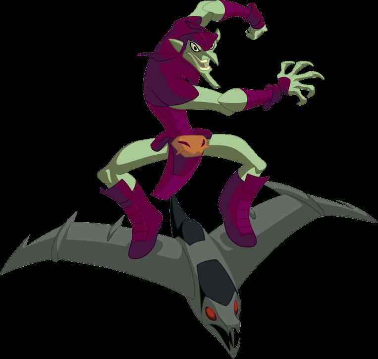 Green Goblinon Glider PNG Image