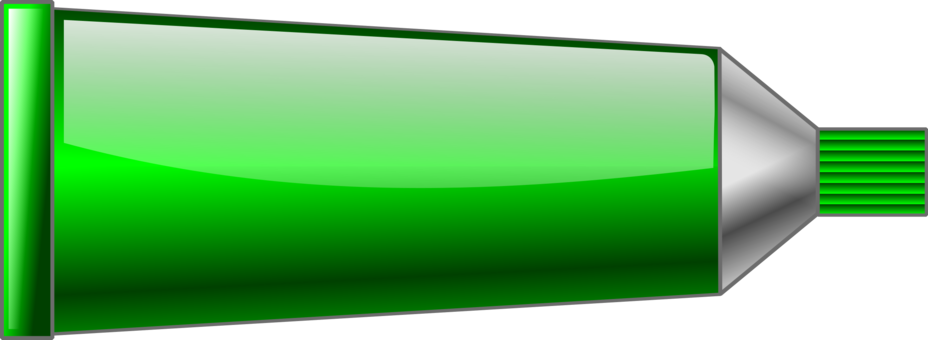 Green Gradient Tube3 D Render PNG Image