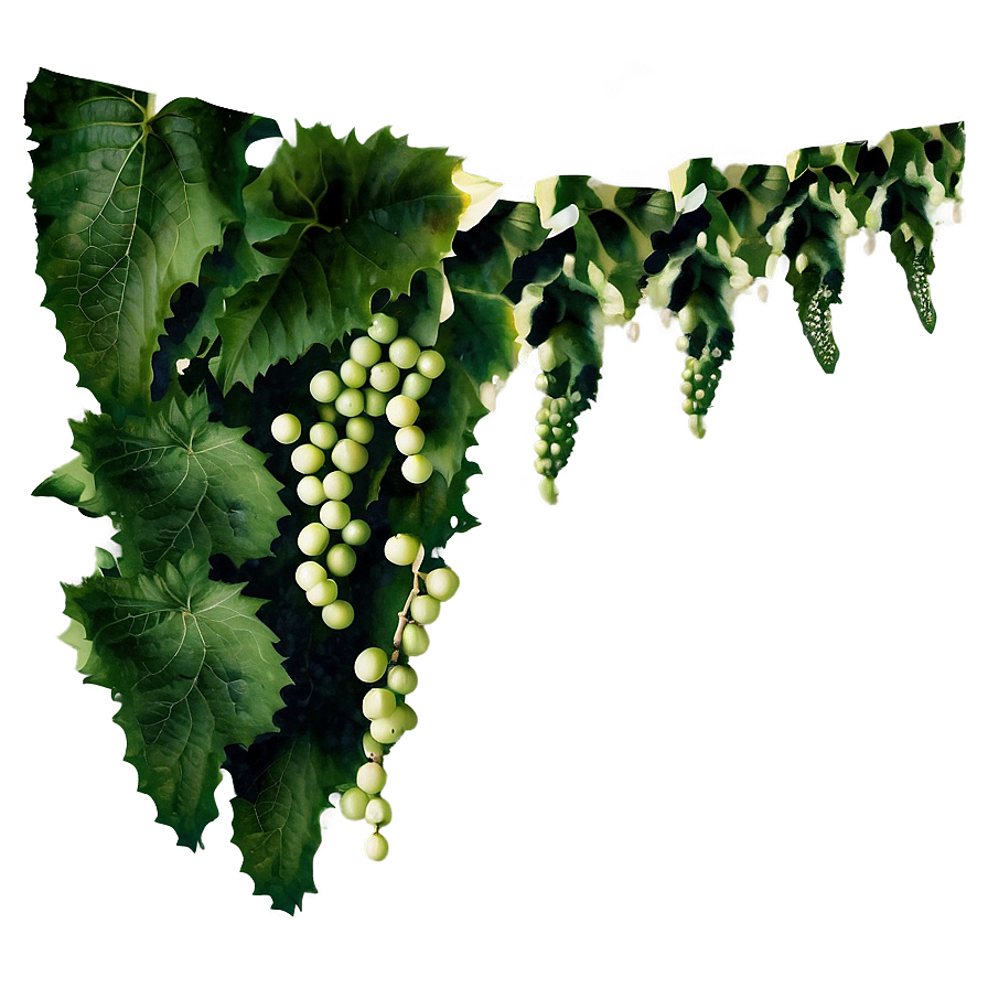 Green Grape Vine Cluster PNG Image