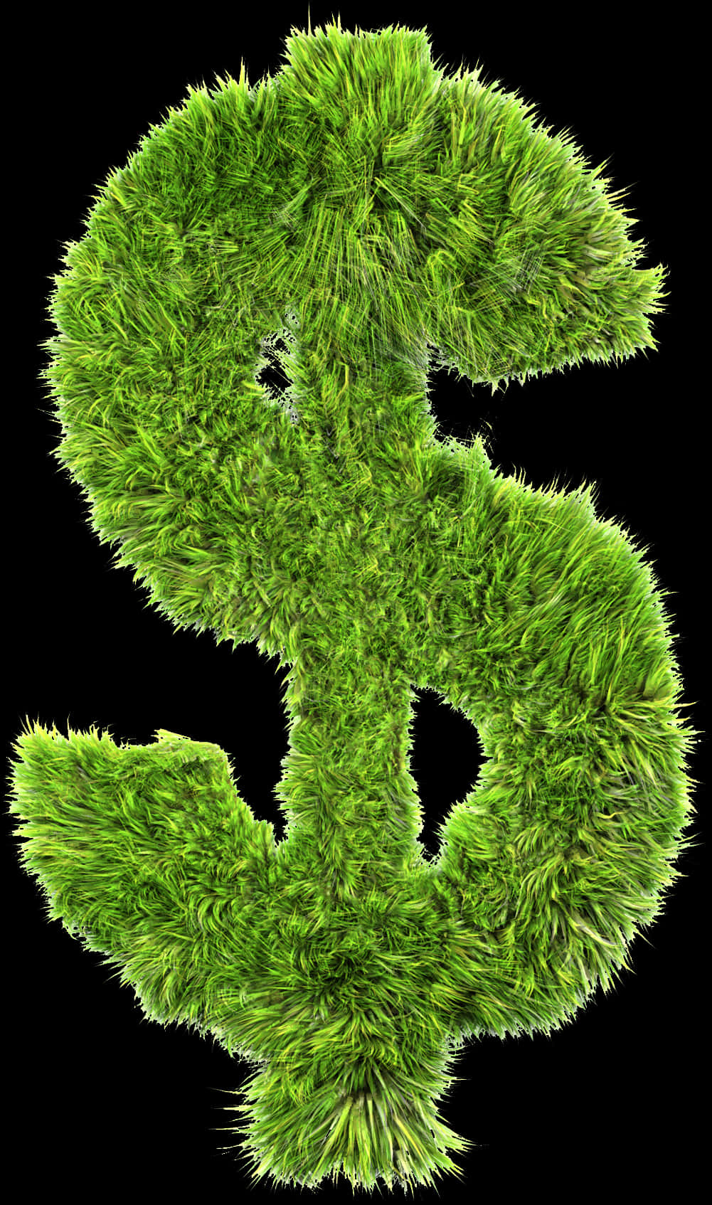 Green Grass Dollar Sign PNG Image