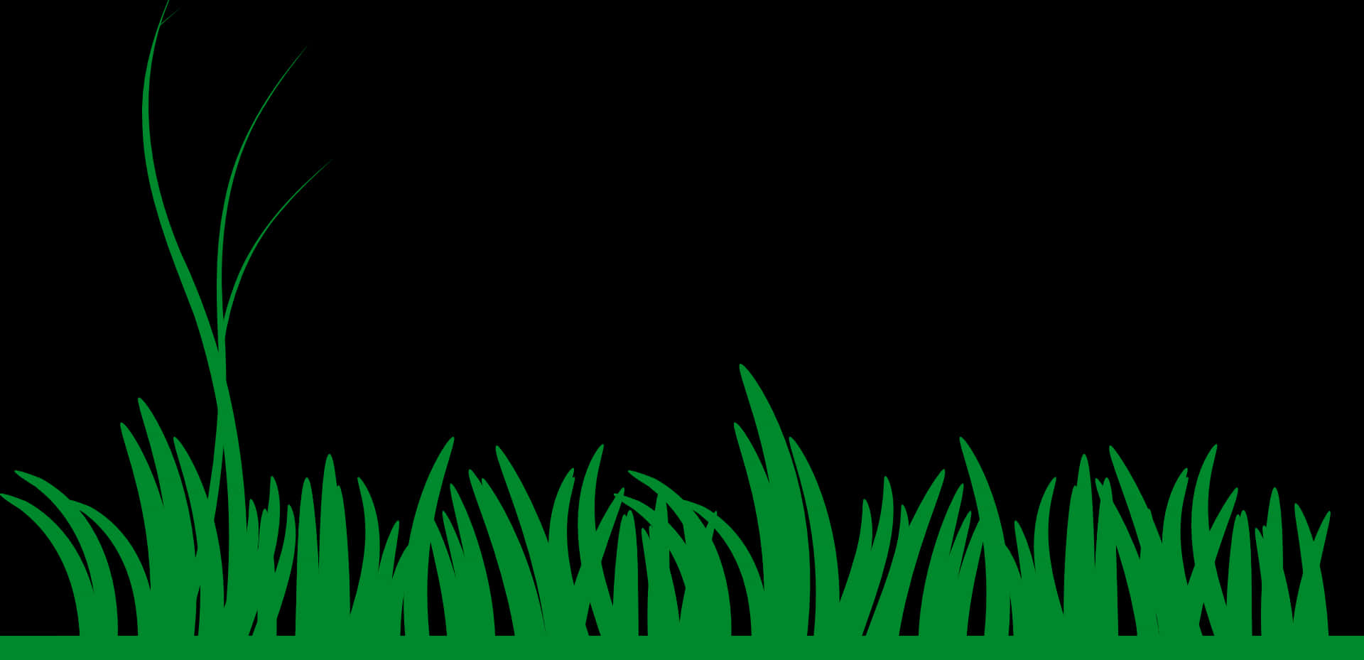 Green Grass Silhouette Black Background PNG Image