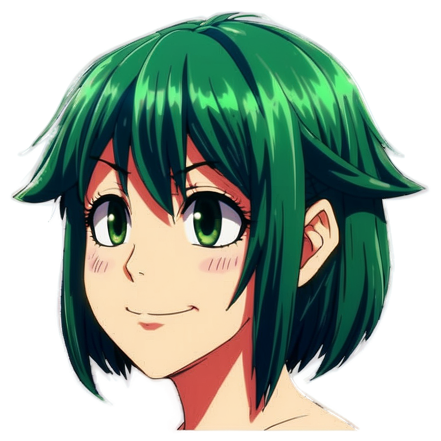 Green Hair Anime Villain Png Nto PNG Image