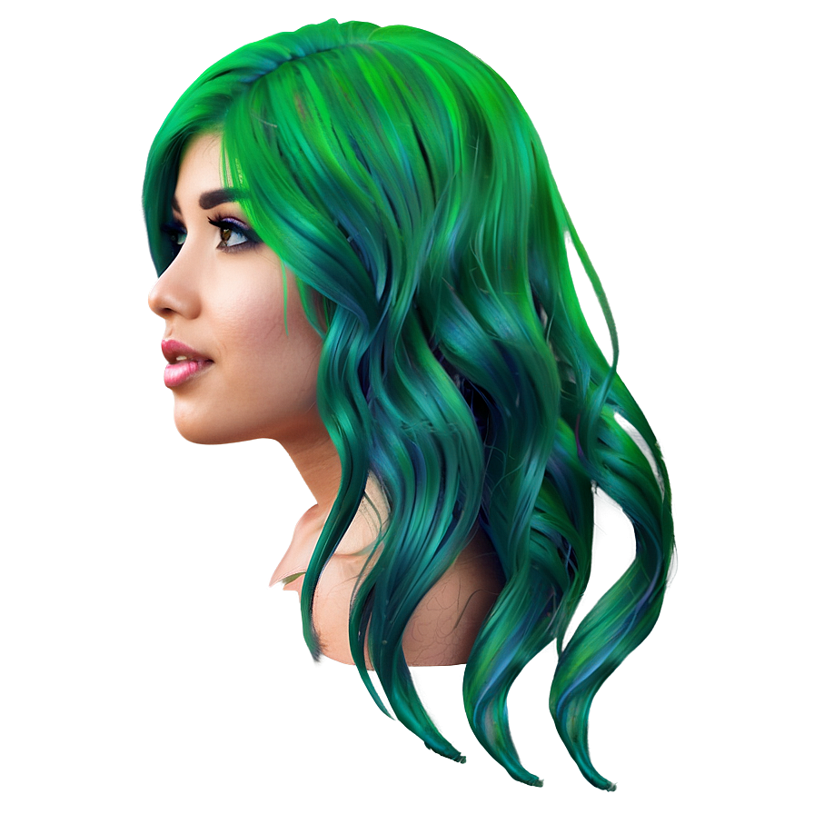 Green Hair B PNG Image