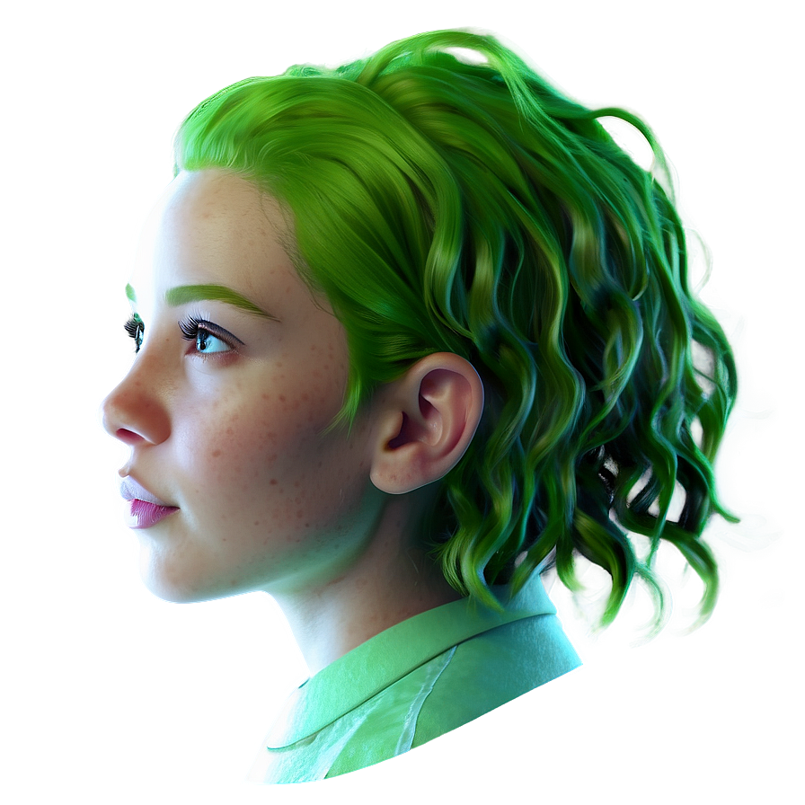 Green Hair Science Genius Png 06282024 PNG Image