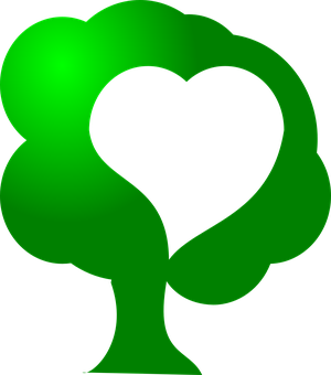 Green Heart Tree Graphic PNG Image