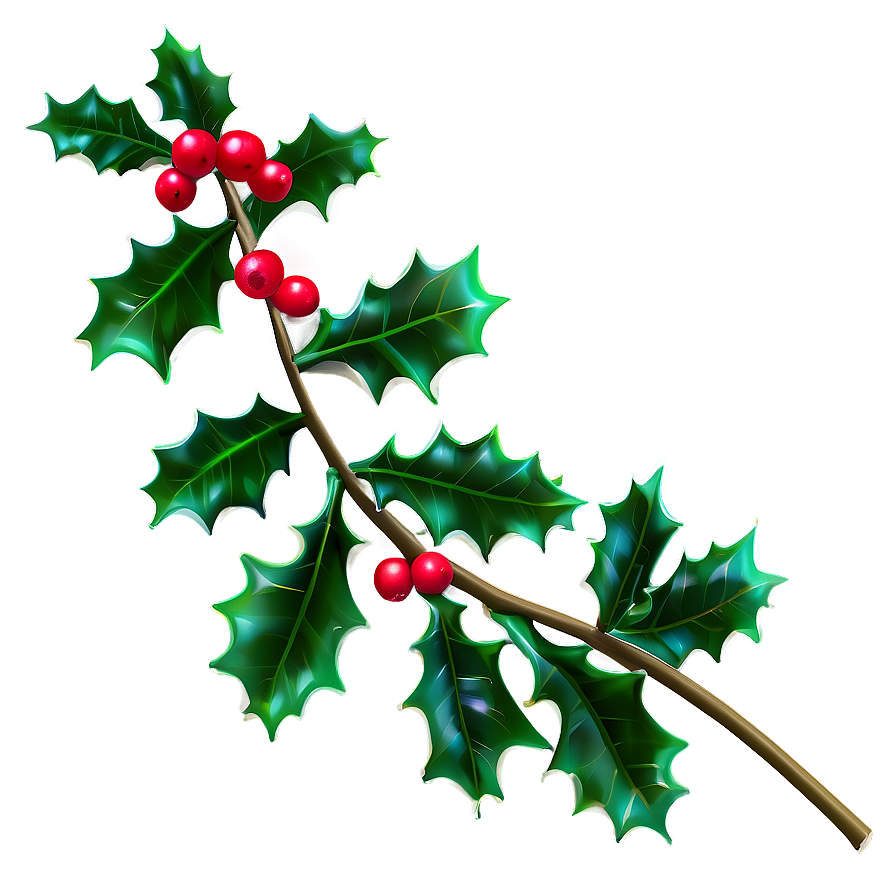 Green Holly Leaves Png Elt PNG Image