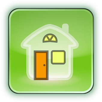 Green Home Icon PNG Image