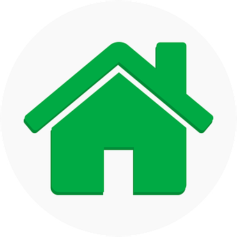 Green House Icon Circle Background PNG Image