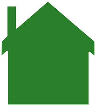 Green House Outline Graphic PNG Image