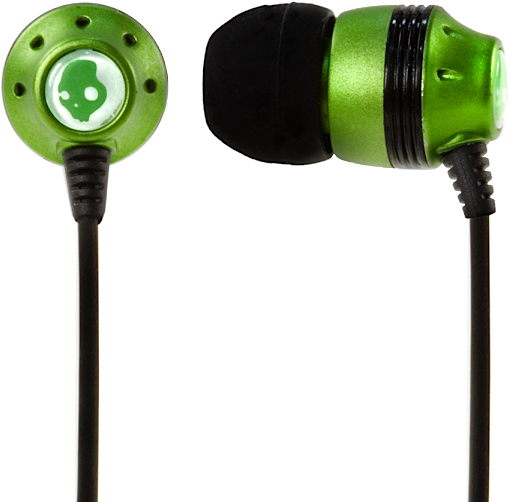 Green In Ear Earbuds PNG Image