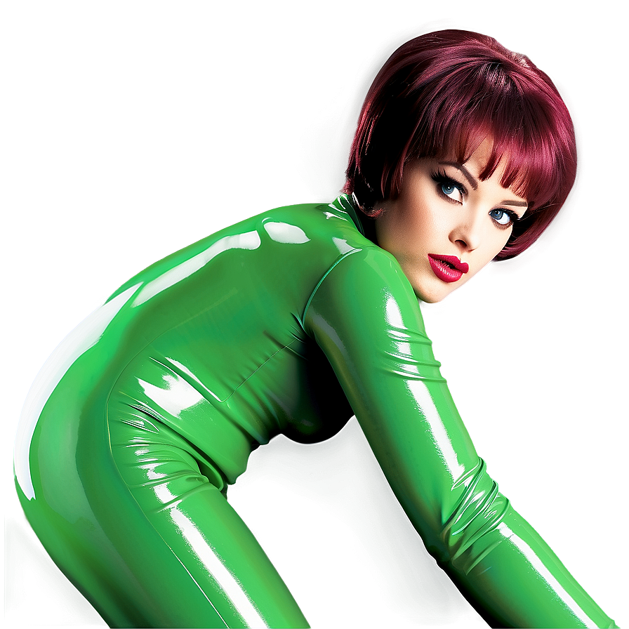 Green Latex Catsuit Png 99 PNG Image