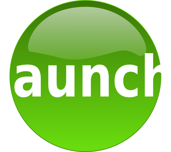 Green Launch Button Graphic PNG Image