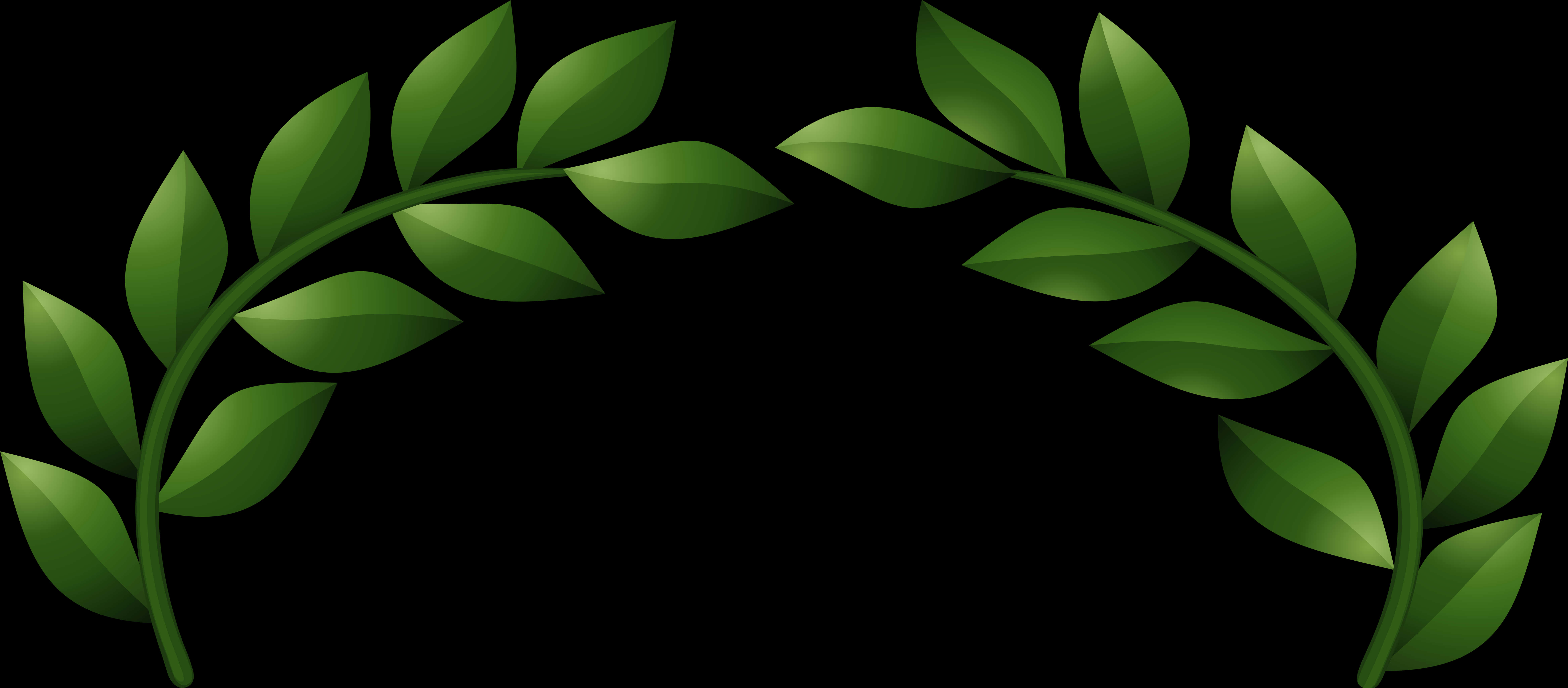 Green Laurel Wreath Element PNG Image